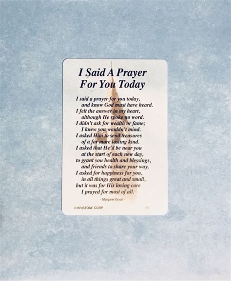 I Said A Prayer For You Today Poem Card Angeldesignsbydenise