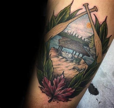 30 Paddle Tattoo Ideas For Men Rowing Designs