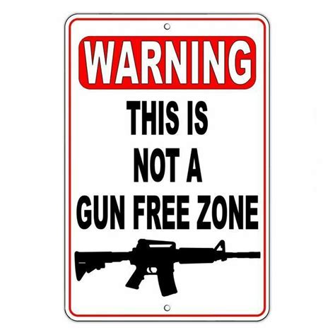 Warning This Is Not A Gun Free Zone Metal Sign Security Nra Etsy