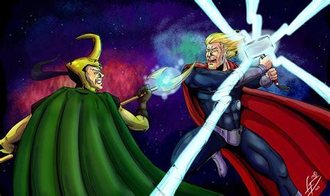 Thor Vs Loki Thor The Dark World Speed Art Youtube