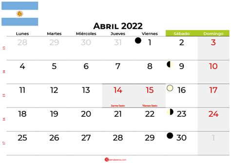 Descargar Calendario Abril 2022 Argentina Para Imprimir