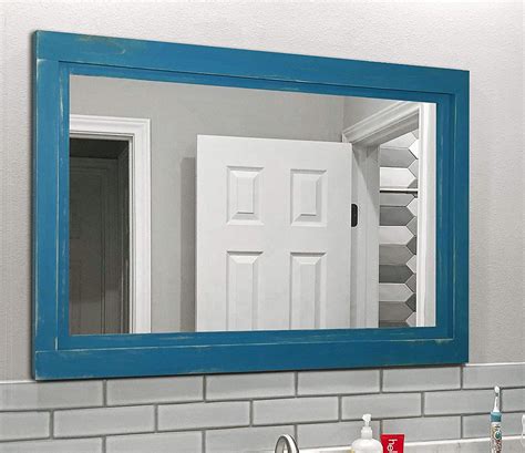 Blue Framed Bathroom Mirrors Rispa