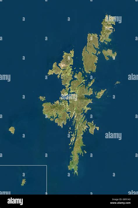 Satellite View Of The Shetland Islands Scotland This Archipelago Is