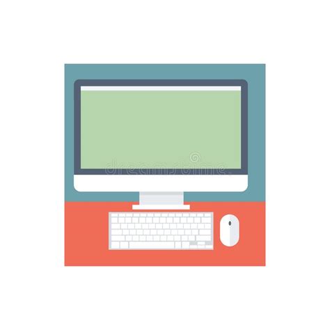 Computer Icon On A White Background Vector Illustration Stock