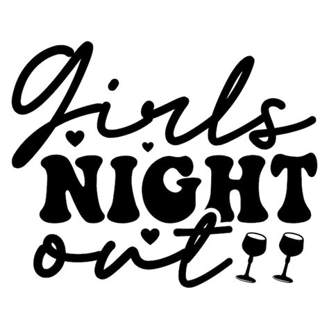 premium vector girls night out retro svg