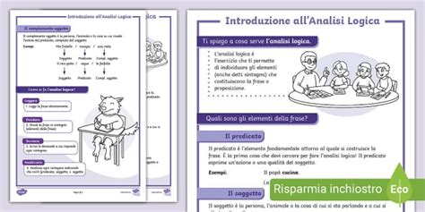 Analisi Logica Per Scuola Primaria PDF Teacher Made