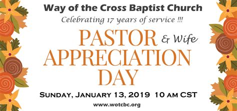 Pastor And Wife Appreciation Day Way Of The Cross Baptist Church