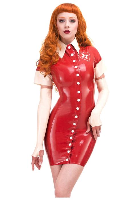 Lovesick Nurse Latex Rubber Uniform Mini Dress By Westward Etsy