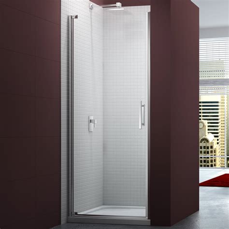 Merlyn 6 Series Frameless Pivot Shower Door 800mm With Mstone Tray