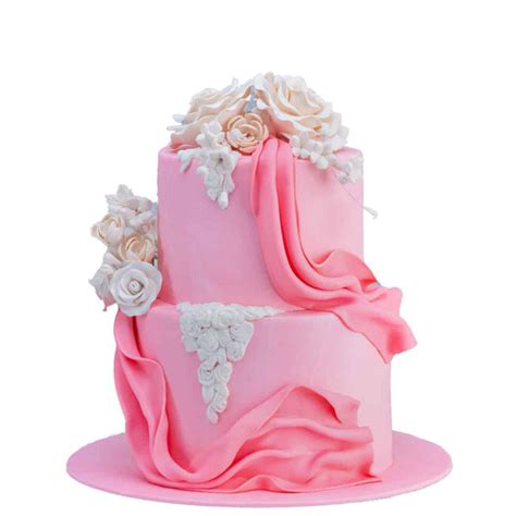 Pink Silk Wedding Cake Mister Baker