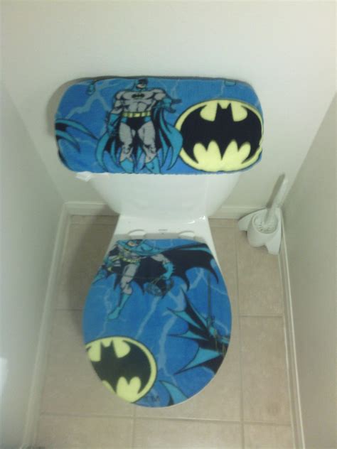 Batman Fleece Fabric Toilet Seat Cover Set Bathroom Etsy