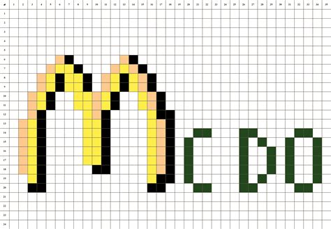 Logo Mc Donald Pixel Art Prosty Szablon Do Rysowania The Best Porn