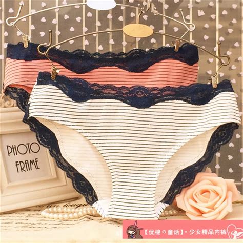 Buy Europe And The United States Lace Stripe Womens Underwear Pure Cotton
