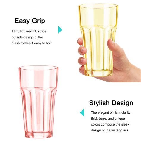 Buy 410ml Colored Plastic Cups Highball Drinking Glasses Tall Water