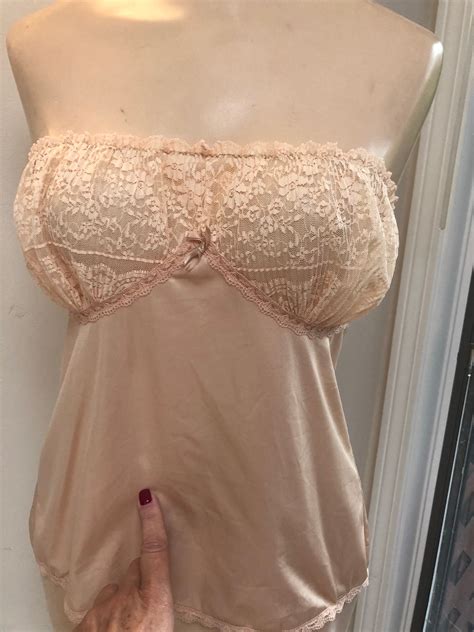 Vintage Desnudo Rubor Encaje Trim Yves Saint Laurent Camisole Etsy