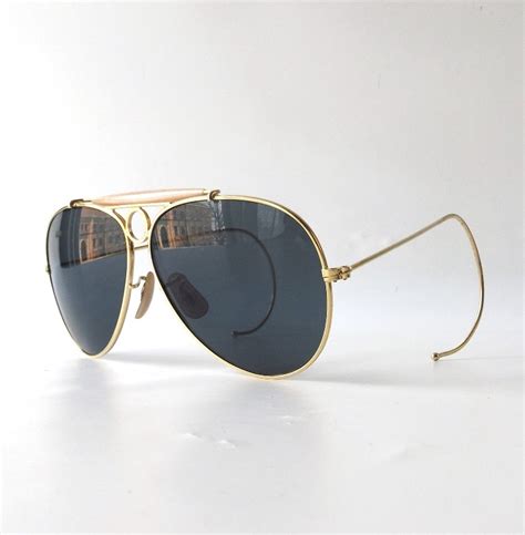 vintage 1980 s nos aviator sunglasses gold by recyclebuyvintage