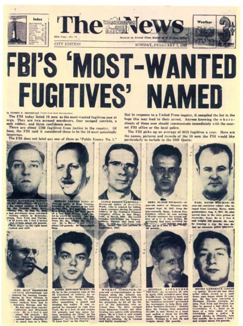 Fbi Top Ten List Turns 70 Cnbnews