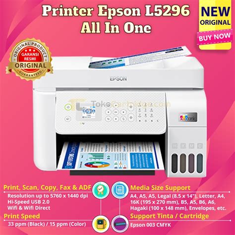 Jual Printer Epson Ecotank L5296 White A4 Wifi All In One Ink Tank L