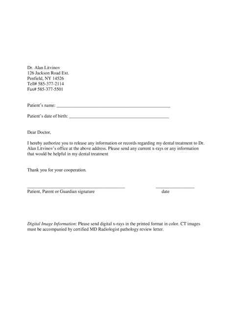 Dental Records Release Form Printable Fill Out And Sign Online Dochub