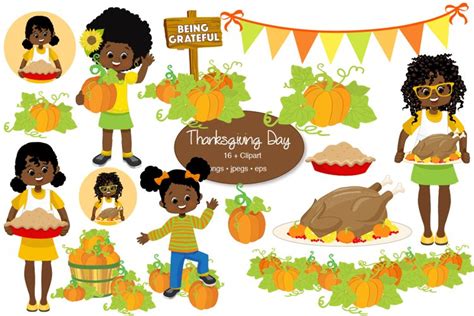 African American Thanksgiving Clip Art
