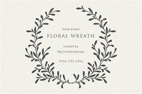 Floral Wreath Svg - Laurel Wreath Svg - Flower Border Svg (1216426