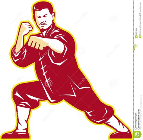 Shaolin Kung Fu Man Cartoon Character Vector Seamless Background