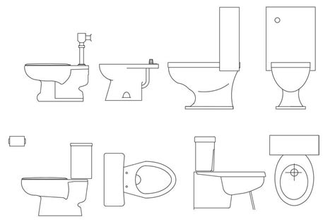 Wc Toilet Cad Blocks Free Sanitary Ware Drawing Cadbull