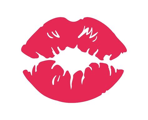 Premium Vector Kiss Sign Lipstick Mark Red Sexy Lips Silhouette Vector Illustration
