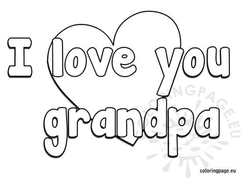 Personalized happy birthday coloring pages. I love you grandpa coloring page - Coloring Page