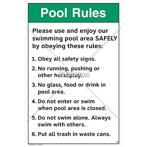 Vertical Sign Custom Swimming Pool Rules Sign Ph