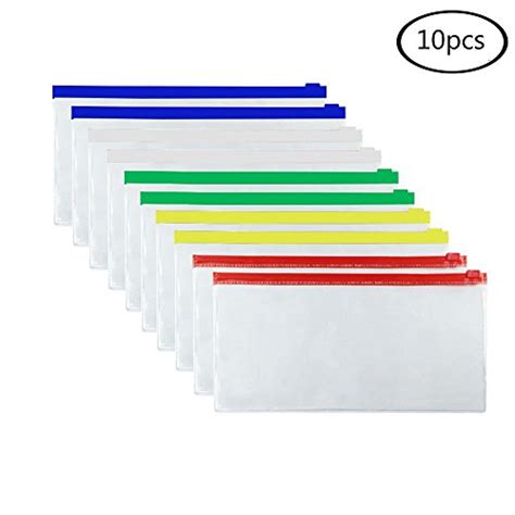 Eoout 16pcs Plastic Poly Zip Envelope File Folder Bagsletter Size7