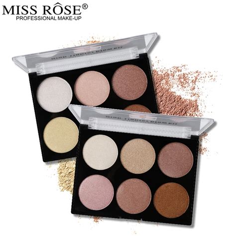 Big Discount Miss Rose Glow Kit 6 Color Face Powder Highlighter Palette