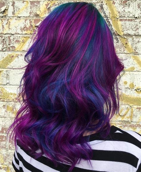 20 Blue And Purple Hair Ideas Purple Balayage Purple Hair Highlights