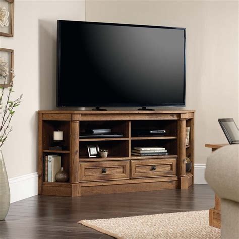 Sauder beginnings corner tv stand in cinnamon cherry. Sauder Palladia Contemporary Wood 60" Corner TV Stand in ...
