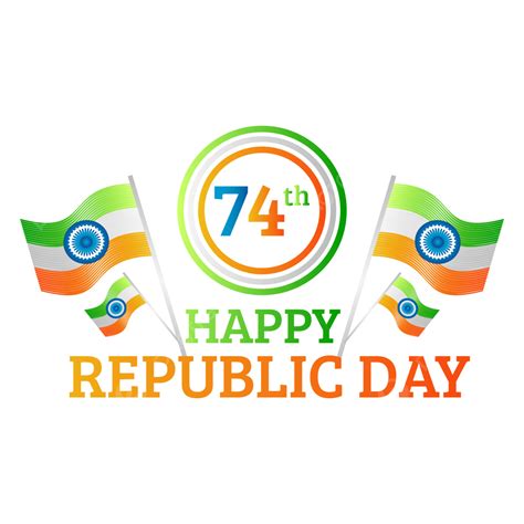 Happy 74th Indian Republic Day Design Free Vector Happy 74th Indian