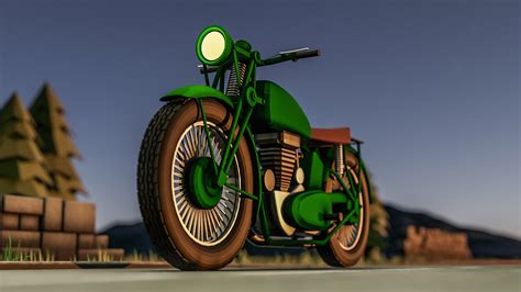 Low Poly Style Motorbike Motion Forge Pictures