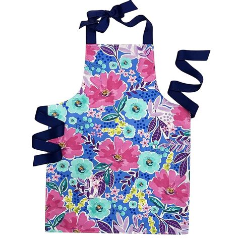 Handmade Colorful Watercolor Floral Adult Apron T For Art Kitchen Or Baking Handmade