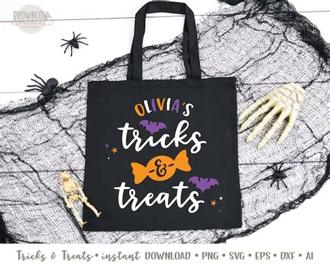 Trick Or Treat Halloween Bag Svg Tricks And Treats Bag Cut File