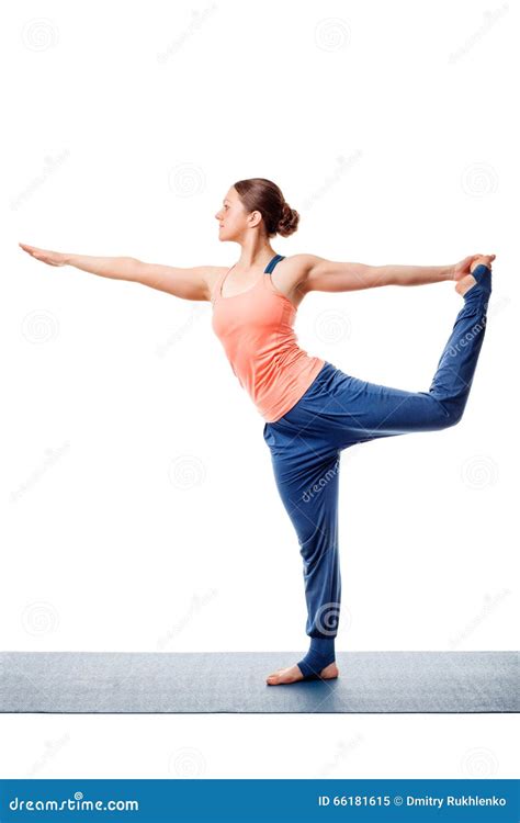 Woman Doing Yoga Asana Natarajasana Stock Image Image Of Flexibility Flexible 66181615