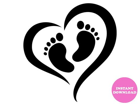 Baby Feet Heart Svg Layered Item Newborn Foot Cricut Etsy Uk