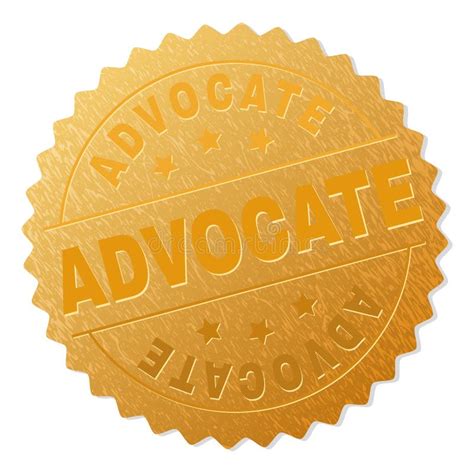 Golden Advocate Medallion Stamp Stock Vector Illustration Of Caption