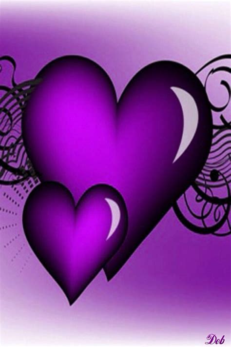 Purple Hearts Iphone Wallpaper Background Love Purple