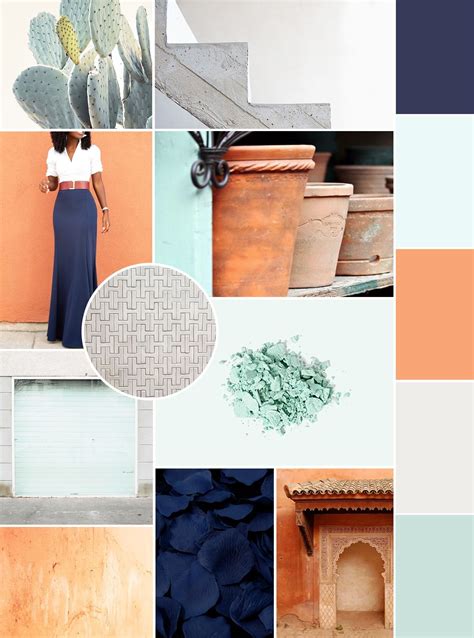 a mood board for may moodboards a mood board filled with navy blue terra cotta orange shades
