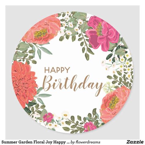 Printable Floral Free Printable Happy Birthday Cake Topper Printable