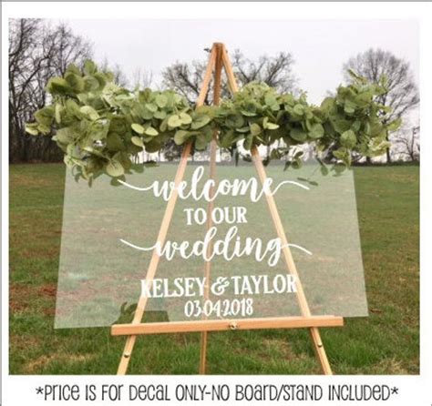 Welcome Wedding Decal Personalized Name And Date Simple Etsy Cheap