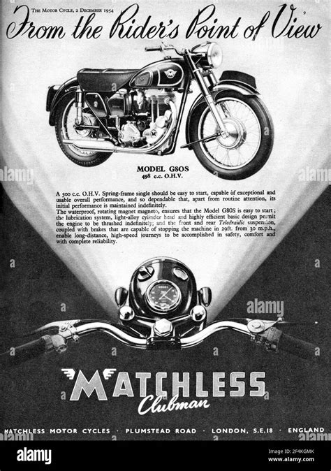 Vintage Matchless Motorcycle Black And White Stock Photos And Images Alamy