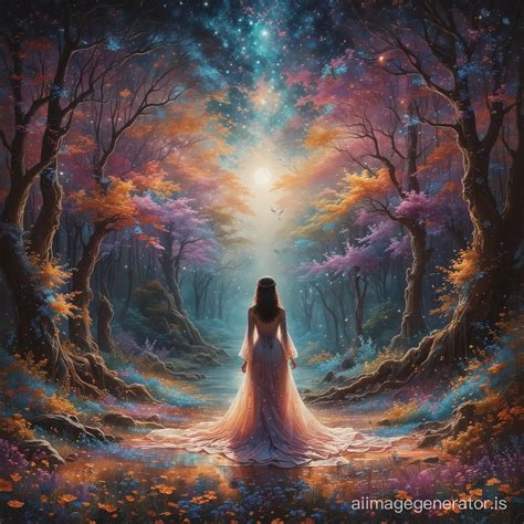 Enigmatic Convergence Ethereal Figures in Unseen Realms | AI Image