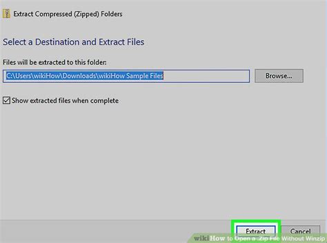 To unzip a single file or folder, open the zipped folder, then drag the file or folder from the zipped folder to a new location. 3 Ways to Open a .Zip File Without Winzip - wikiHow