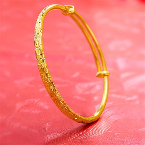 Womens Bangle Adjustable Bracelet Diameter 60mm Gold Filled Classic