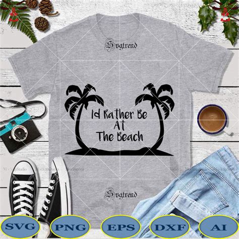 friday freebie svg i d rather be at the beach svg beach svg beach with coconut trees svg